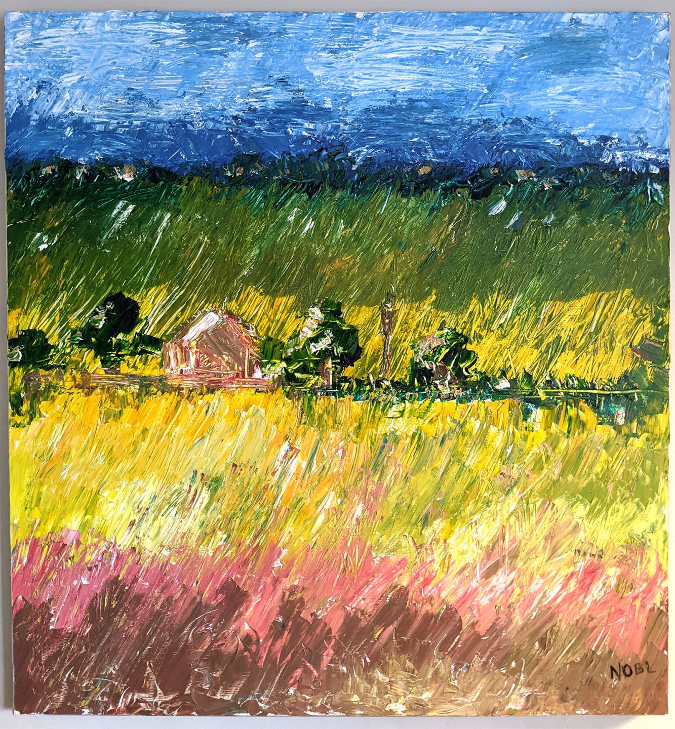 abstract farm painting